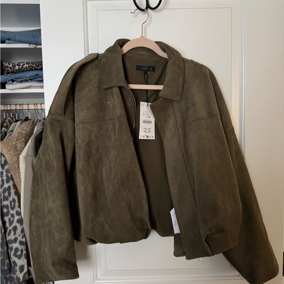 ZARA GREEN VIRAL BOMBER JACKET - Picture 3 of 4
